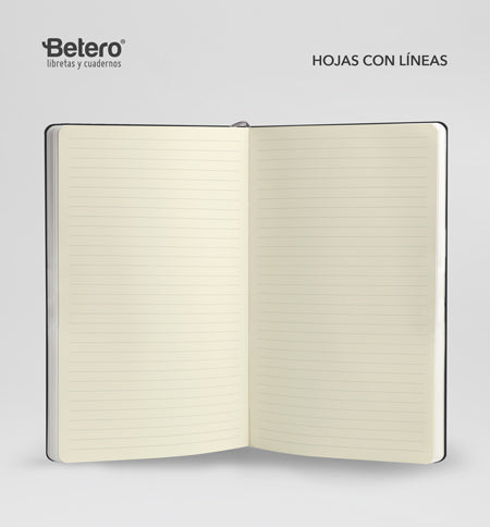 Cuaderno hojas negras y puntos blancos